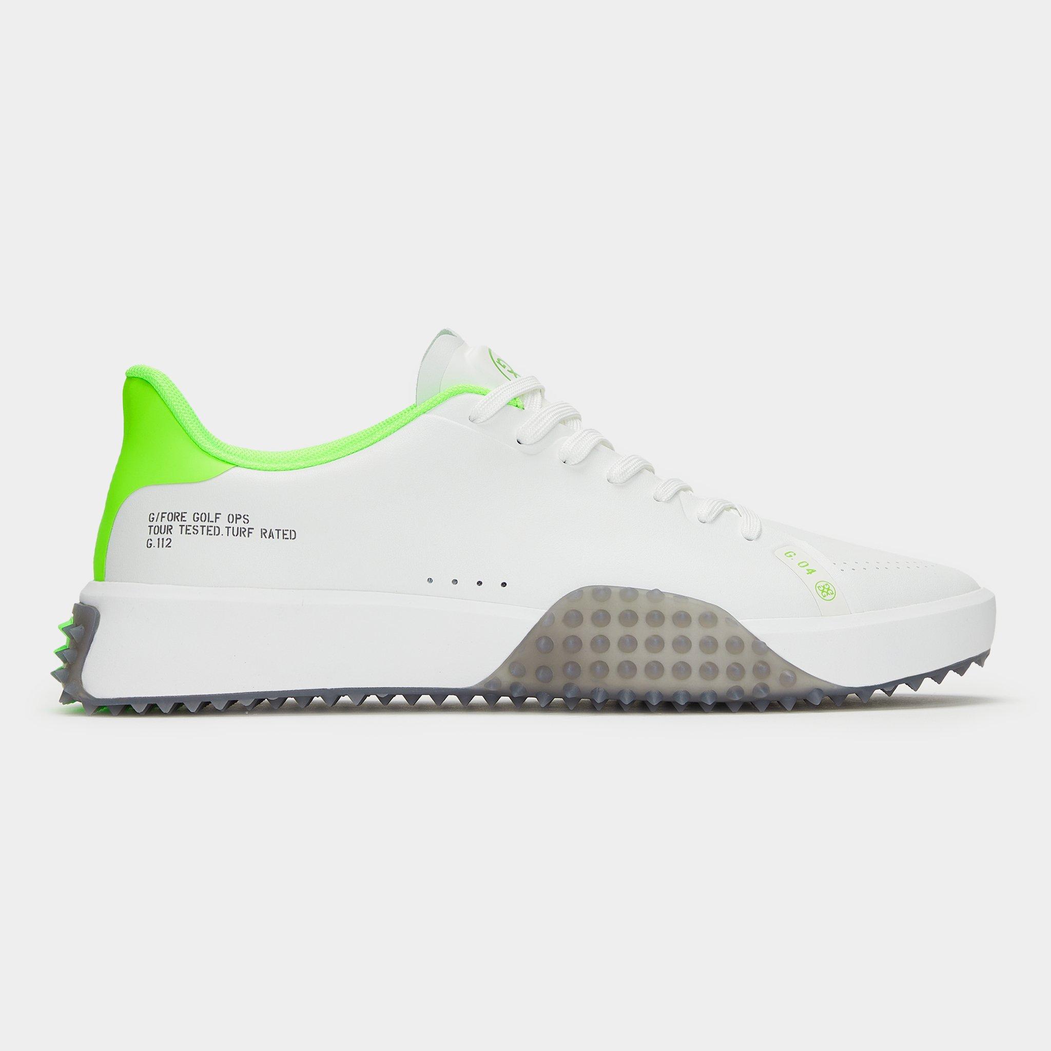 G/FORE Men's G.112 PU Leather Spikeless Golf Shoe - White/Green